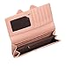 Damara Women Long Faux Leather Bifold Large Bow Design Wallet Handbag,Beige