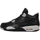 Nike Mens Air Jordan 4 Retro LS "Oreo" Black/Tech Grey Leather Basketball Shoes