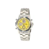 YEMA by Seiko of France Men's RALLYGRAF Silver-tone Chronograph Watch with Yellow Dial. Model:YM039