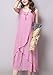 FEESON Women's Casual Double Layers Irregular Loose Sleeveless Cotton Linen Dress Pink