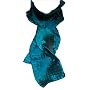 Poly Silk Pleated Ruffle Scarf - New Dark Petrol House of Scarves