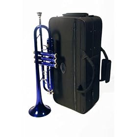 Barcelona Bb Trumpet with Case, Polishing Cloth, Gloves, and Valve Oil - Blue