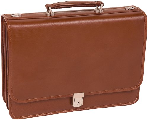 McKleinUSA Lexington 83544 V Series Full Grain Oil Tanned Leather Double Compartment Briefcase (Brown)