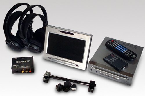 カーモニター 7インチ高画質モニター + DVDプレーヤー ＋ ヘッドレストシャフト取付キット CAMOS PLAISANT CMD-7133