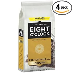 Eight O'Clock Coffee, French Vanilla Ground, 11-Ounce Bags (Pack of 4)