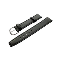 18mm KALB LEDER UHRENARMBAND UHRBAND UHRENBAND UHRENARMB�NDER UHRARMBAND WATCH STRAP SCHWARZ SILBERSCHLIE�E