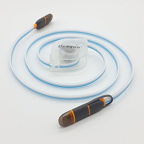 DeaqooTM 3FT(1M) Retractable Lightning and Micro USB to USB Tangle-free Charger for Smartphones an Tablets - Pack of 1 - Blue