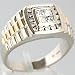 14K White & Yellow Gold Mens Diamond Ring - OldCities Estate Jewelry