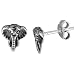 Tiny Sterling Silver Elephant Stud Earrings