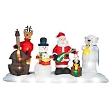 6' Airblown Light Show Santa and Friends Band