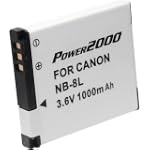 Power2000 NB-8L Replacement Lithium-Ion Battery, 3.6 volt 1000mAh, for Canon Powershot A3000IS & A3100 IS Digital Cameras