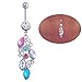 Sannysis Mixed Color Rhinestone Jewelry Navel Body Piercing Belly Button Rings