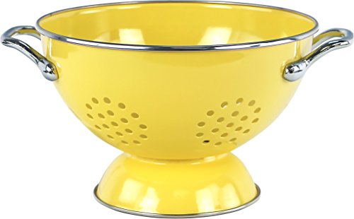 Calypso Basics by Reston Lloyd Powder Coated Enameled Colander, 1.5 Quart, Lemon