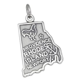 STERLING SILVER ANTIQUED RHODE ISLAND STATE CHARM