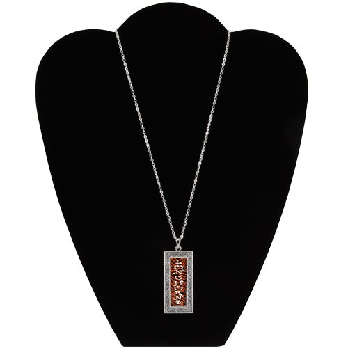 Texas Longhorns Ladies Rectangle Rhinestone Necklace