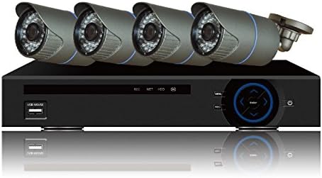 SecuQuest VSK8313-K2X All-In-One HD Surveillance System w/ 4-Channel NVR w/ Built-in POE and 4 x 1.3MP IR Outdoor IP Bullet Cameras (BK) (No HDD)