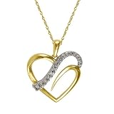 Search : 10K Yellow Gold 0.25 ct Diamond Journey Heart Pendant