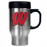 Wisconsin Badgers 16oz Stainless Steel Travel Mug