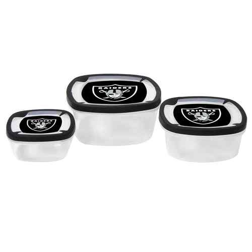 Oakland Raiders Plastic Food Storage Container 3pc Set NO BPA