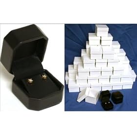 48 Black Leather Earring & Pendant Jewelry Gift Boxes