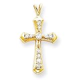 14k AA Diamond Cross Pendant