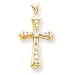 14k AA Diamond Cross Pendant