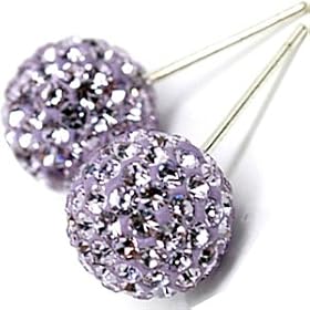 Tresor Paris Disco Ball Stud Earrings - Allergy Free Titanium - 10mm Lilac