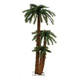 Exotic Pre-Lit Artificial Triple Palm Tree Cluster 3', 5, 7.5' - Clear Lights