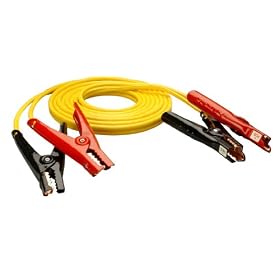 Coleman Cable 08465 12-Foot Medium-Duty Booster Cables with Polar Glow Clamps, 8-Gauge