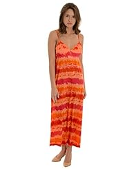 Summer Tie Dye Print Elasticized Empire   Waistline Polyester/Knit Evening Dress/Maxi Dress 
