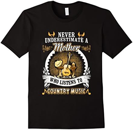Men's Never Underestimate A Mother Who Listens To Country Music Small Black