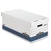 Bankers Box 0070104 Stor/file storage file, lift-off lid, letter size, white/blue, 4/ct