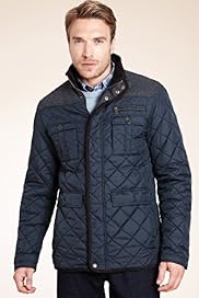 Big Tall Blue Harbour Heritage Funnel Neck Quilted Jacket