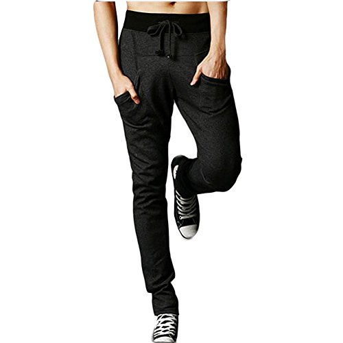 Men's Fake Zip Pockets Jogging Harem Pants