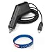 Premium Car Charger for Garmin GPS Nuvi 260 + Free Stars Stripes Silicone Wristband