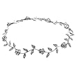 Sterling Silver .925 Hypoallergenic Nickel Free Colorless White Cubic Zirconia Flower Link Bracelet