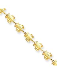14 Karat Yellow Gold Sea Turtle Link Bracelet - 7 Inch