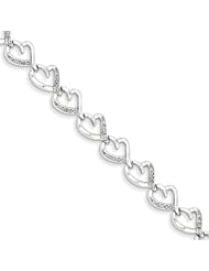 Sterling Silver Diamond Hearts Bracelet