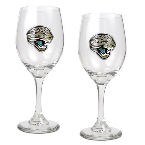 Jacksonville Jaguars NFL 2pc Wine Glass Set - Primary Logo