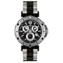 Burett Men's B4203LBSB Continent Collection Black and Stainless Steel Chronograph Diver Watch