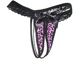 Intimaxy “Color Me Wild” Violet Purple Leopard Print Crotchless G-string Thong