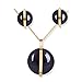 Zhongyong Fashion Suits Of Necklace Pendant and Earring Stainless Artificial Shells Stone Gold Plating