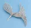 Sterling Silver Brooch - Hummingbird with Marcasite Stone