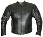 MOTORCYCLE BIKE CE HARD ARMOR LEATHER JACKET Black