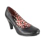 Priceless Womens Black Round Toe Court Shoes