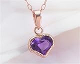 【me.加藤夏希プロデュース】2月の誕生石☆K10PG アメジスト ハート ネックレス カラフル・ハート