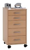 Produkt-Bild: FMD 336-001 Rollcontainer Freddy - B/H/T: 33.0 x 63.5 x 38.0 cm, Buche