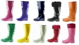 Moderne Damenstiefel, Fashion Gummistiefel, Regenstiefel, Uni (GST24)