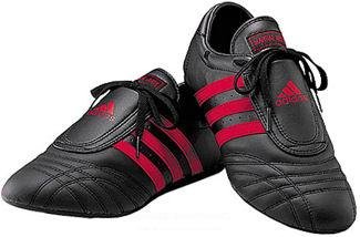ADIDAS SM II TAEKWONDO SHOES - BLACK W/ RED STRIPES