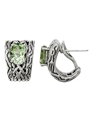 Balissima By Effy Collection Sterling Silver Green Amethyst Earrings
